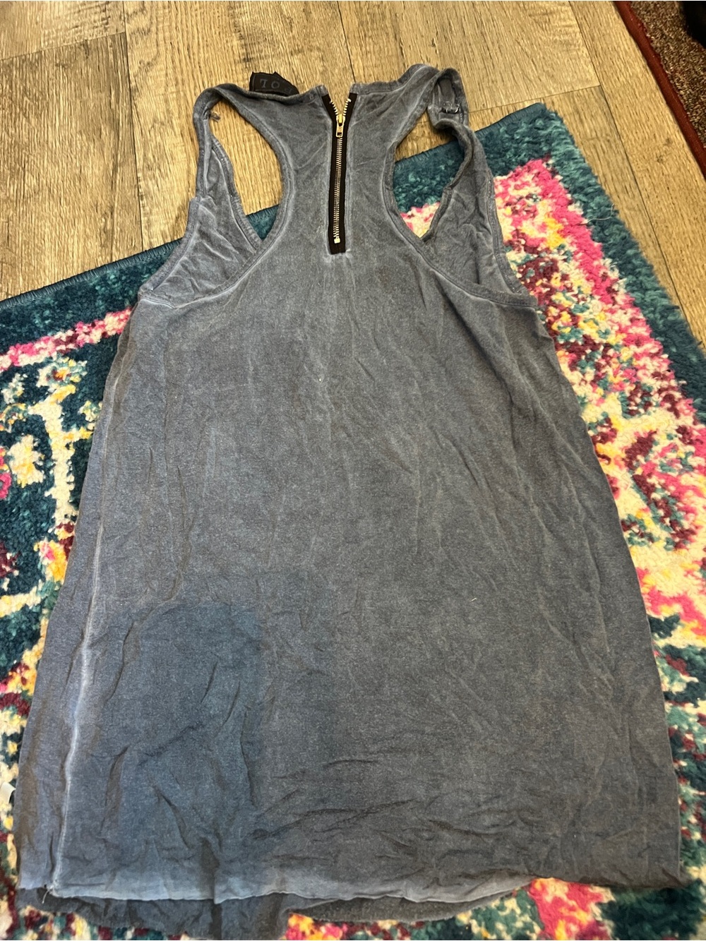 Pol Blue Racerback Zip-Back Tank Top - Picture 7 of 8